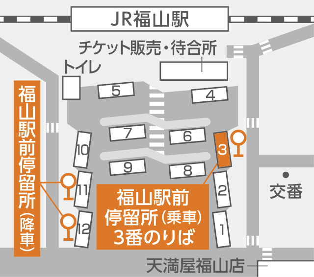 ドリームスリーパー 福山駅前地図